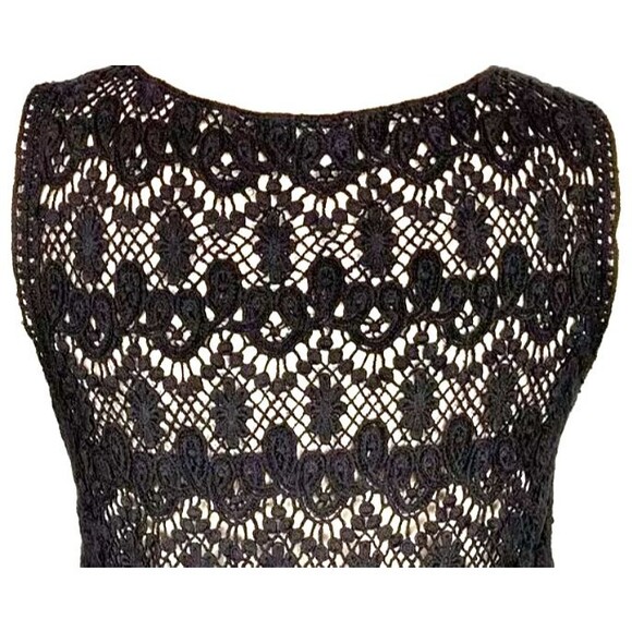 Ecote Urban Outfitters Women's Black Tank Top Cami Crochet Lace Studded Boho XS - Picture 7 of 9
